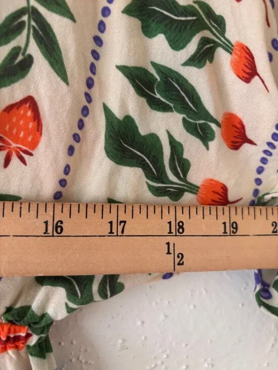 FARM Rio X Anthropologie V-Neck Kaftan Maxi Dress With CutOut Fruit Floral Print - Picture 10 of 12